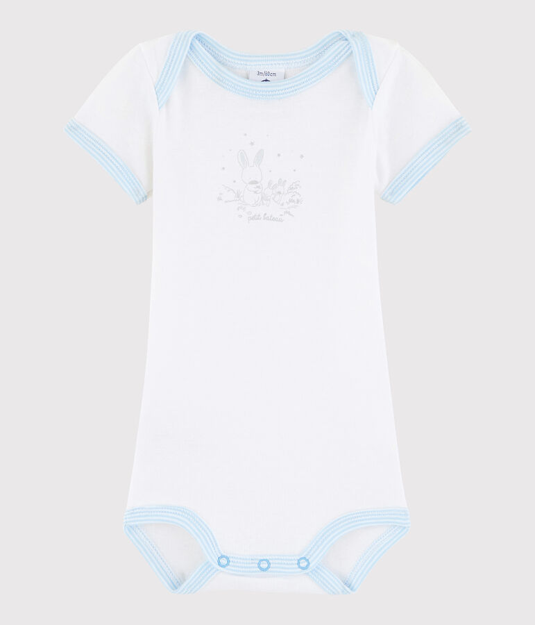 Baby Boys' Short-Sleeved Bodysuit white/blue