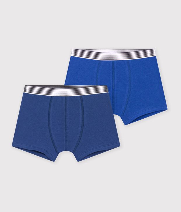 Pack of children's boxers in plain cotton and elastane multicolor