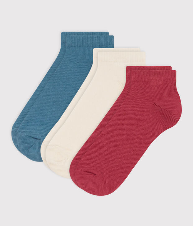 Children's Cotton Jersey Plain Socks - 3-Pack multicolor