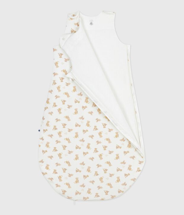 Babies' 3 TOG leopard-print corduroy sleeping bag white/multicolor