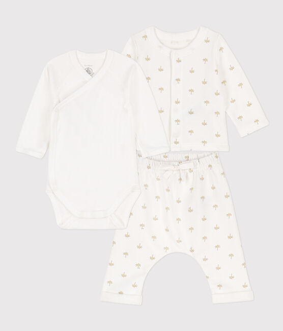Babies' Patterned Cotton Outfit MARSHMALLOW white/MULTICO white
