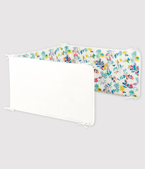 Baby Girls' Jungle Print Ribbed Cot Bumper MARSHMALLOW white/MULTICO white