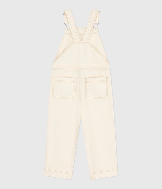 Children's plain denim dungarees MILK Ecru