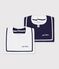 Babies' cotton bib with braid white