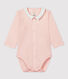 Babies' Pink Organic Cotton Bodysuit with Collar