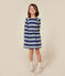 Girls' long-sleeved dress in thick cotton MEDIEVAL blue/MONTELIMAR