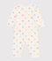 Babies' footless heart pattern cotton pyjamas MARSHMALLOW white/MULTICO white