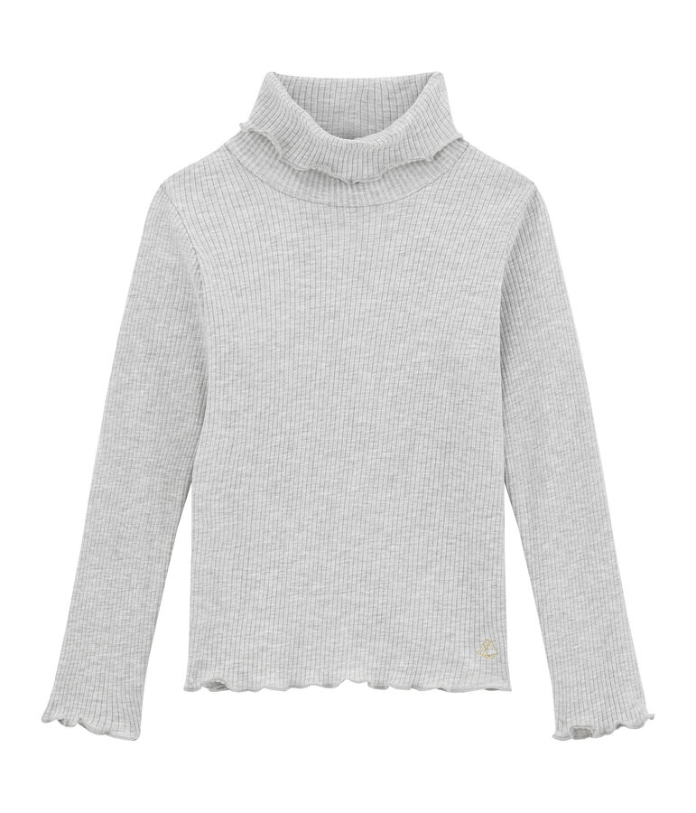 Long sleeved polo neck T-shirt BELUGA CHINE grey
