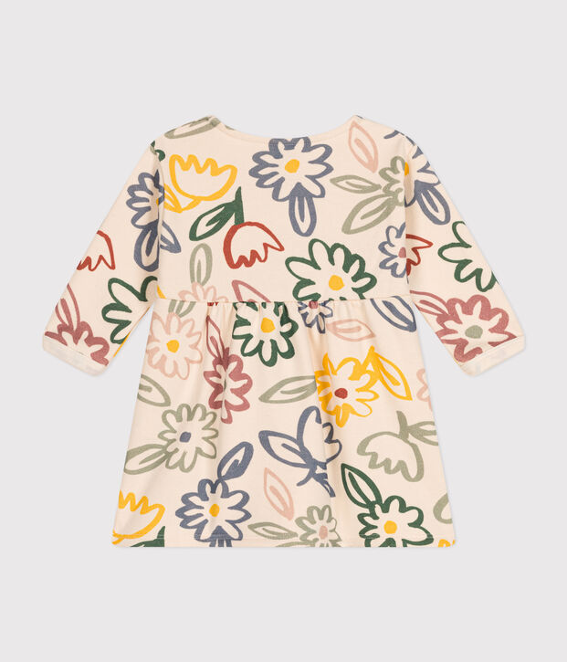 Babies' long-sleeved dress Ecru/multicolor