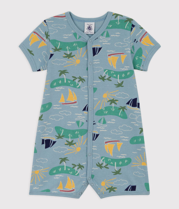 Babies' Explorer Themed Cotton Playsuit blue/multicolor