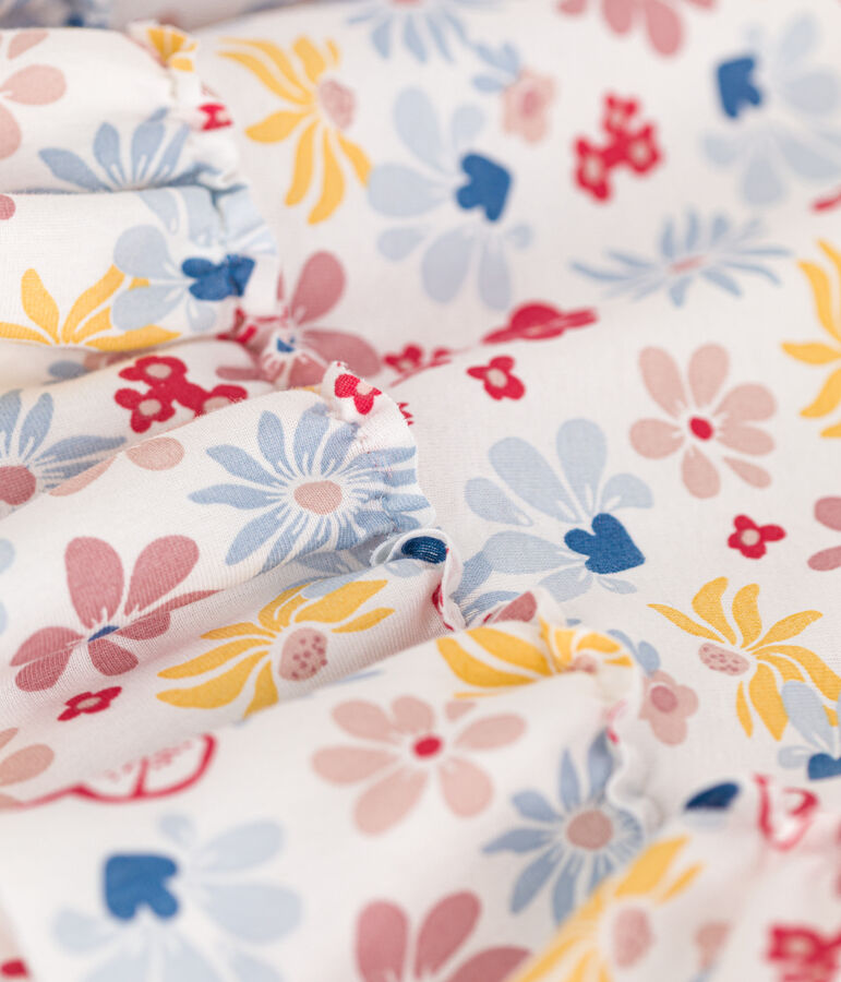 Girl's sleeveless cotton dress white/multicolor