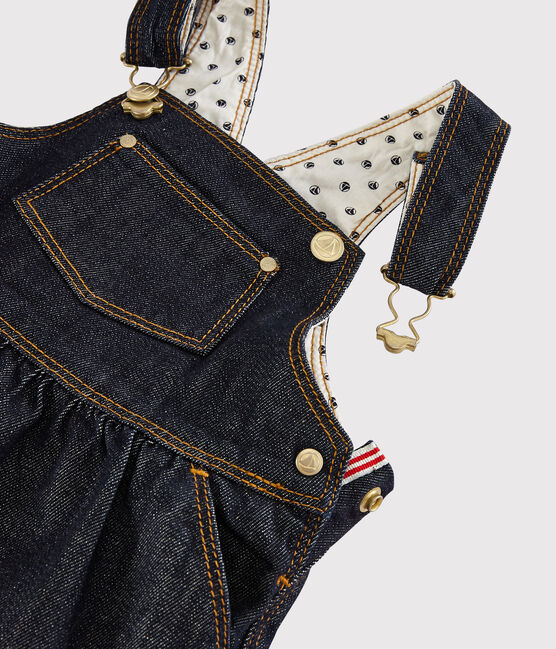 Baby girl's denim dungaree-dress JEAN blue
