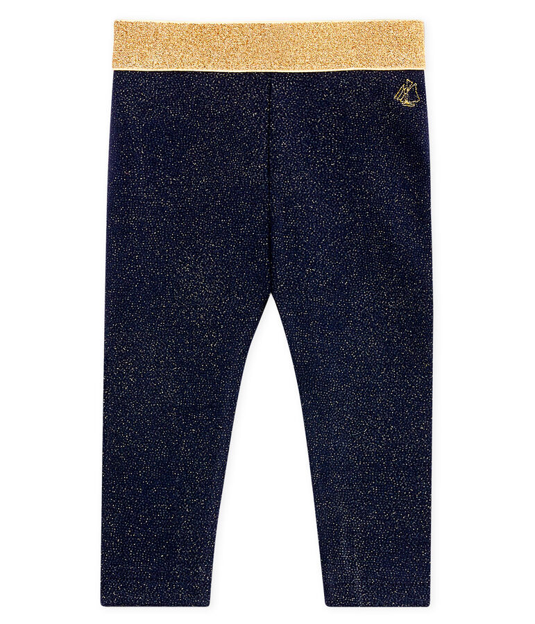 Baby girls' glittery leggings blue/yellow