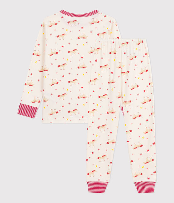Children's horse-print cotton pyjamas MILK /MULTICO