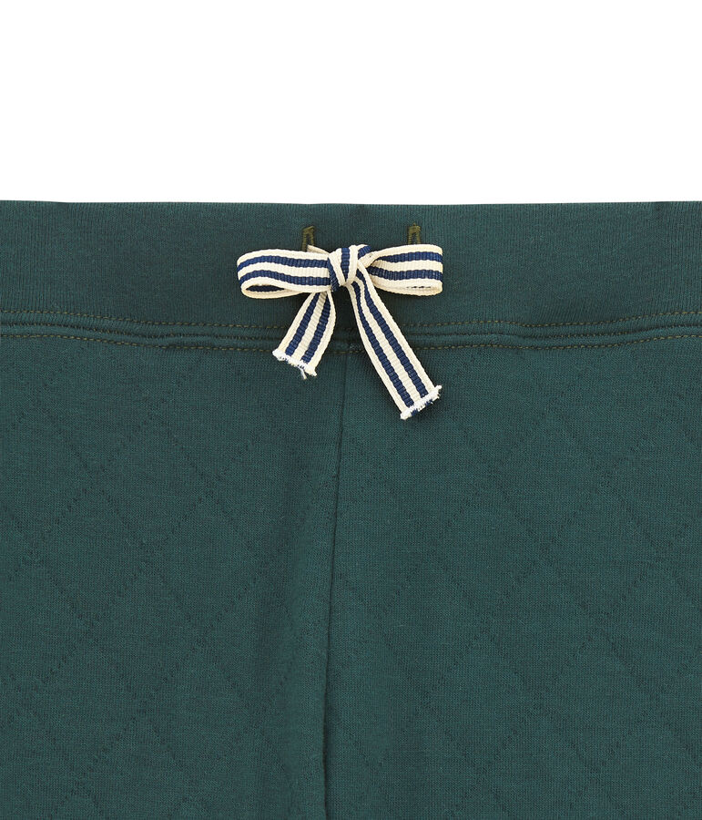 Boy's quilted double knit trousers green