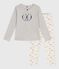 Children's penguin print cotton pyjamas BELUGA grey/MULTICO white