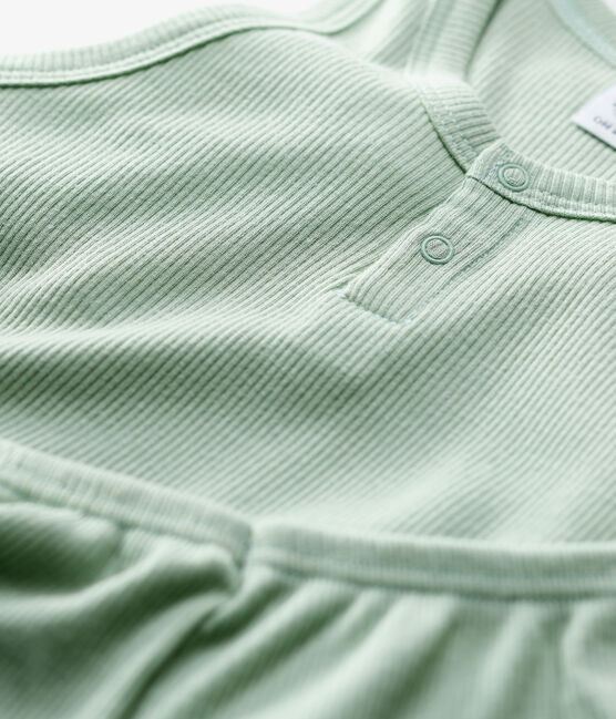 Boys' Plain Jade Cotton Lyocell Short Pyjamas HERBIER green