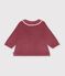 Babies' long-sleeved plain velour blouse pink