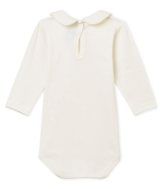 Baby girl's body with Peter Pan collar MARSHMALLOW white
