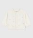 Babies' wool and cotton knit cardigan embroidered with stars