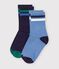 2 pairs of children's plain cotton socks multicolor