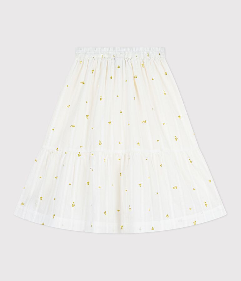 Children's long floral print cotton skirt green/green