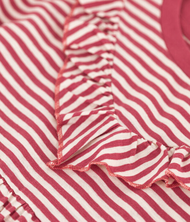 Girls' Striped Slub Jersey Dress pink/ecru