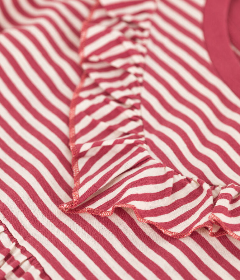 Girls' Striped Slub Jersey Dress pink/ecru