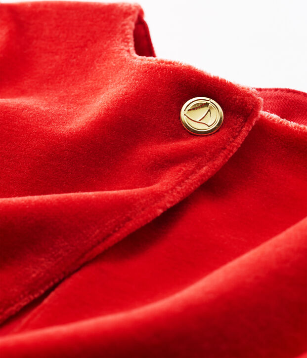 Baby Girls' Velour Knit Cardigan red
