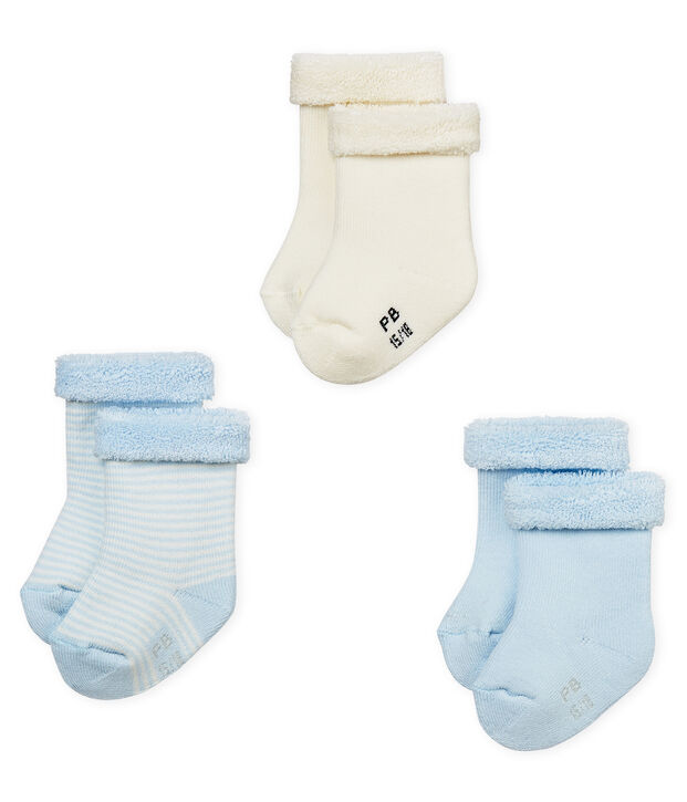 Set of 3 pairs of unisex baby's socks multicolor