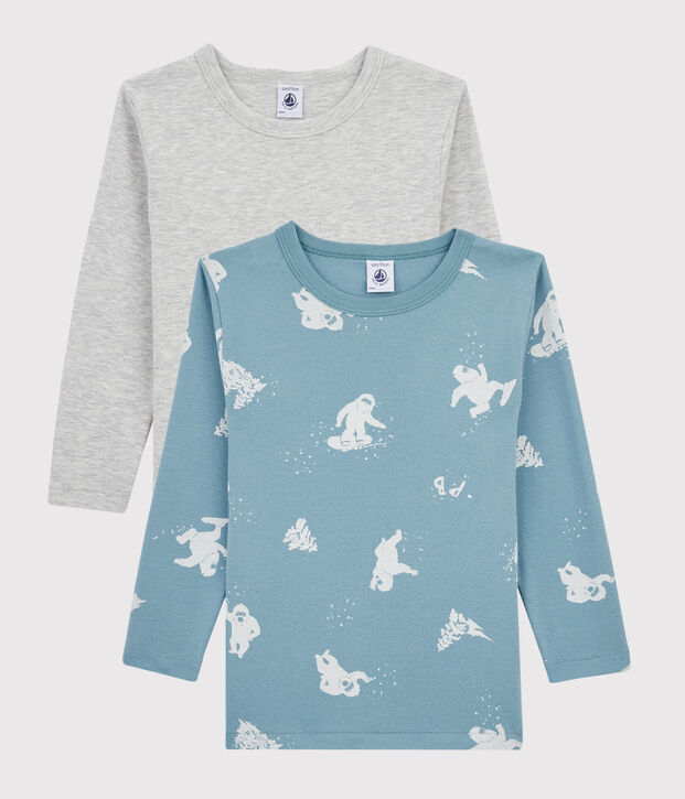 Boys' Yeti Footprint Long-Sleeved T-Shirt - 2-Piece Set multicolor