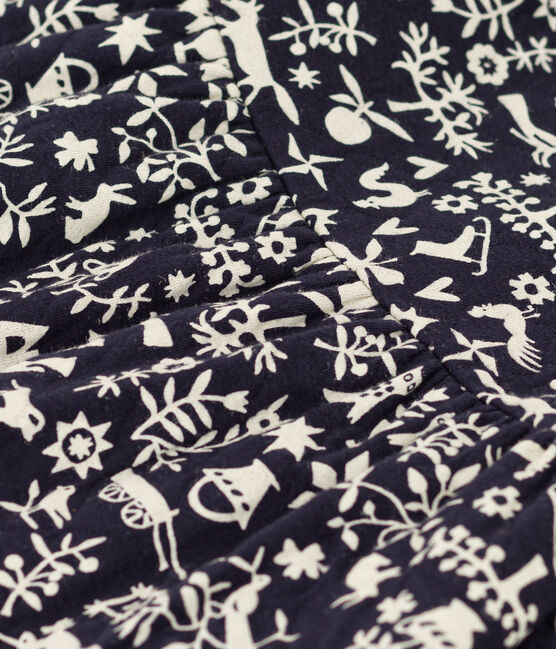 Babies' Long-Sleeved Patterned Quilted Tube Knit Dress SMOKING blue/AVALANCHE