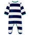 Baby Boys' Velour Sleepsuit MEDIEVAL blue/MARSHMALLOW white