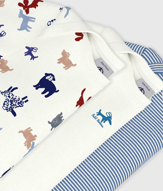 Pack of babies' short sleeved dog print cotton bodies variante 1
