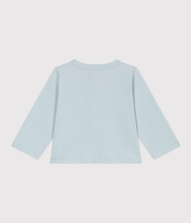 Babies' plain cotton cardigan blue