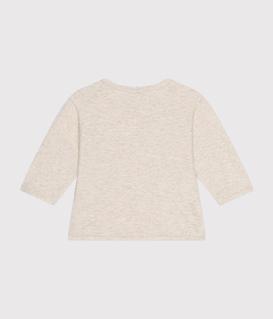 Babies' long-sleeved fine jersey T-shirt MONTELIMAR CHINE beige