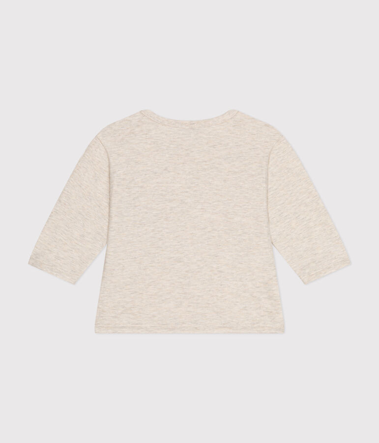 Babies' long-sleeved fine jersey T-shirt beige
