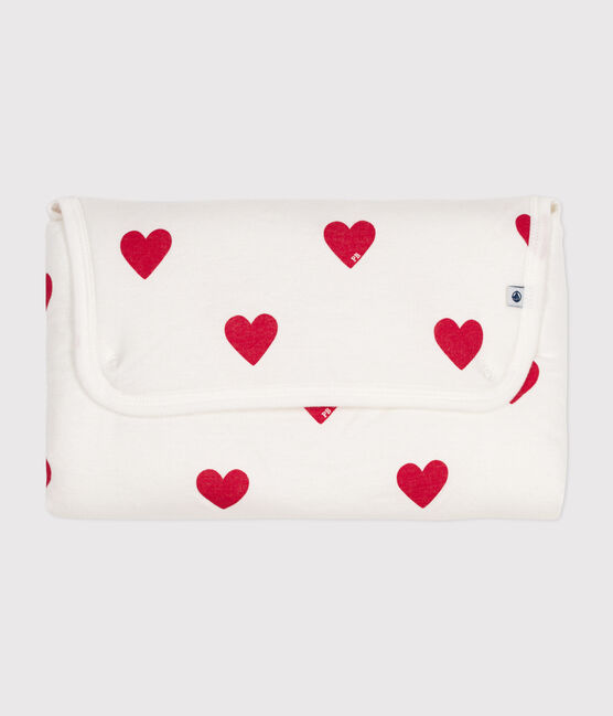 Babies' cotton changing mat MARSHMALLOW white/TERKUIT red