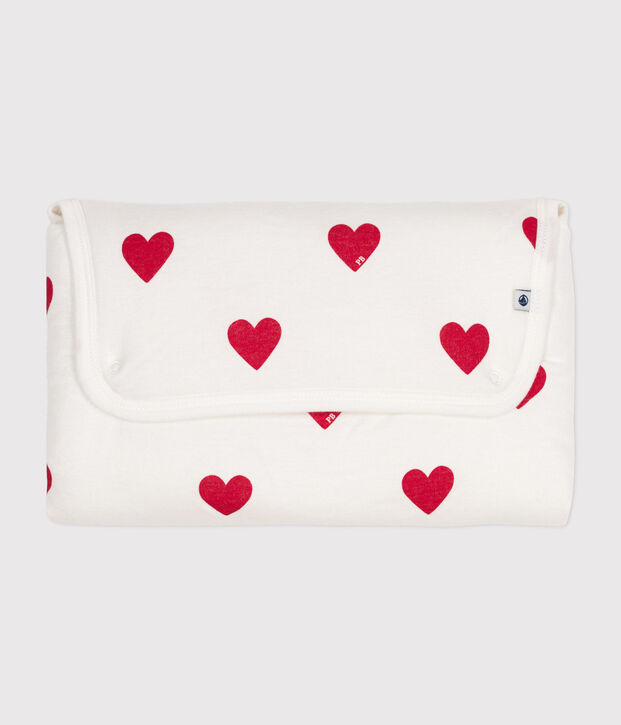 Babies' cotton changing mat white/red