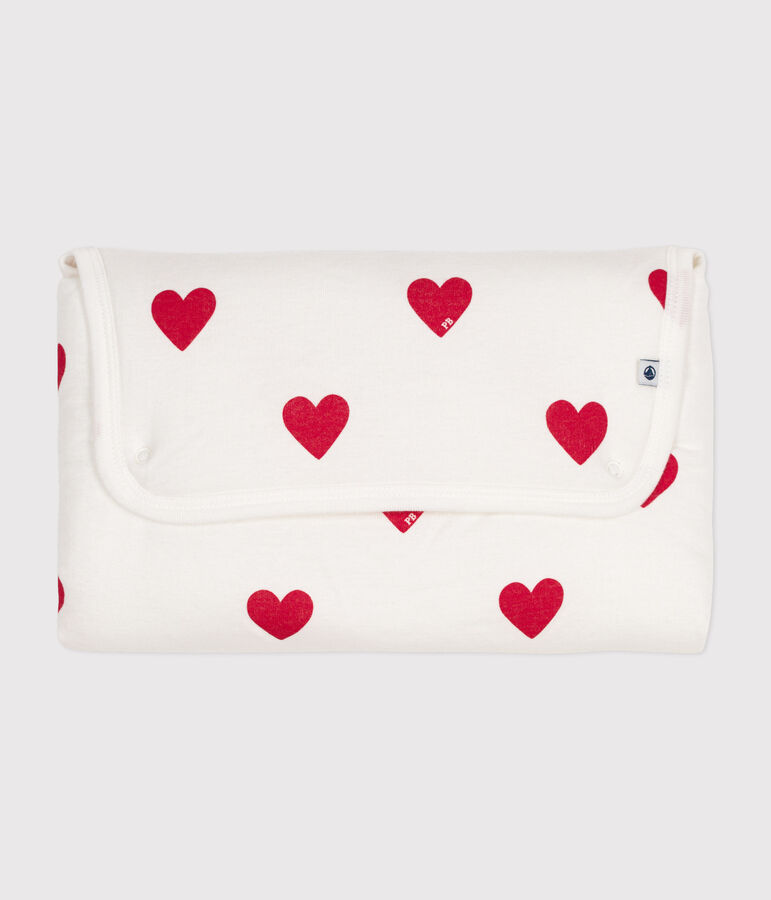 Babies' cotton changing mat white/red