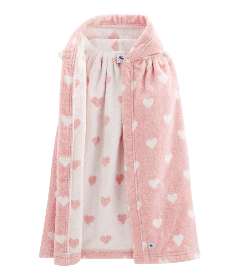 Babies' Terry Bath Cape pink/white