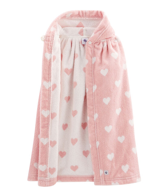 Babies' Terry Bath Cape CHARME pink/MARSHMALLOW white