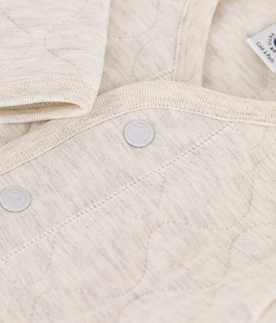 Babies' Quilted Tube Knit Cardigan MONTELIMAR CHINE beige