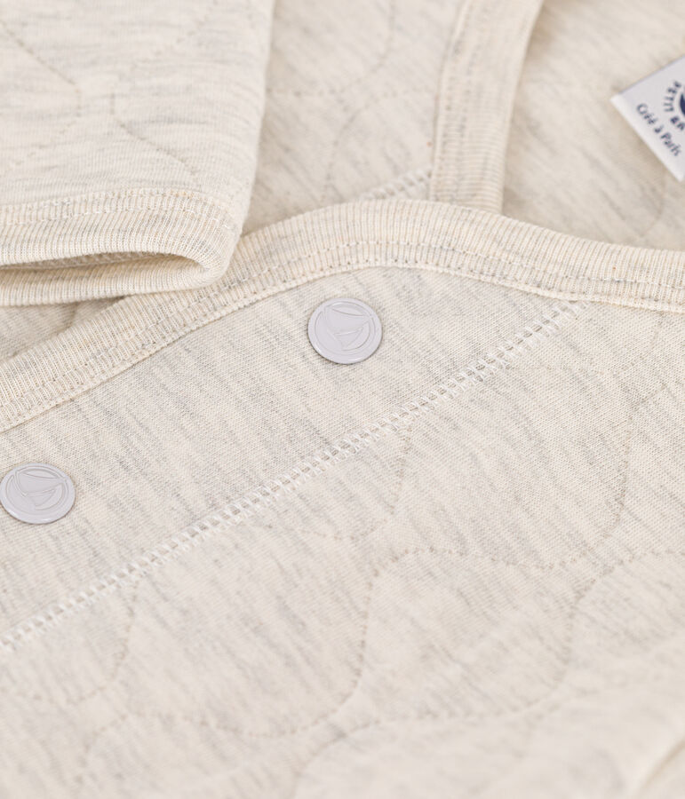Babies' Quilted Tube Knit Cardigan beige