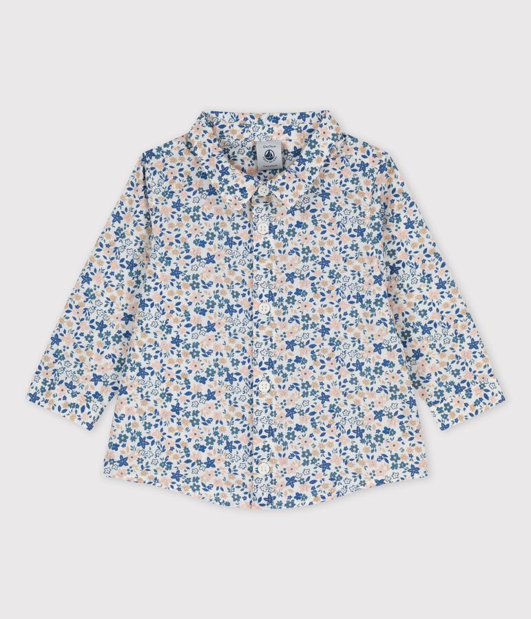 Babies' Poplin Floral Print Long-Sleeved Shirt white/multicolor