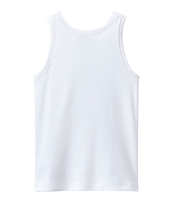 Girl's tank top with gold motif ECUME white