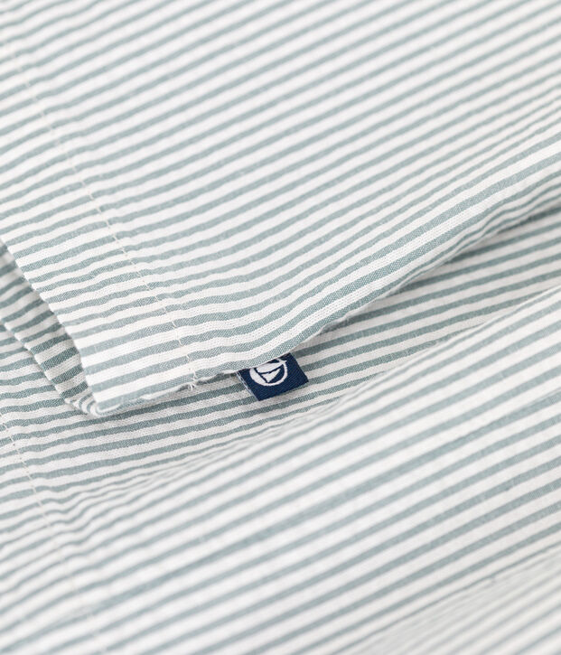 Babies' sleeveless stripy cotton dress white/green