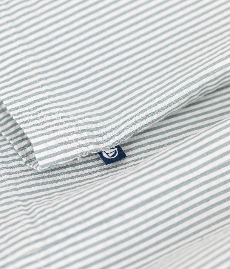 Babies' sleeveless stripy cotton dress white/green