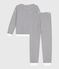 Women's stripy cotton terry pyjamas MILK blue/SOIR