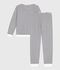 Women's stripy cotton terry pyjamas blue/blue